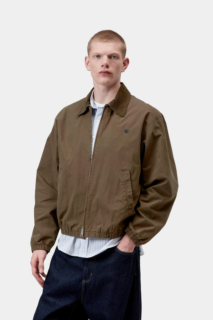 Carhartt Wip MADISON PITSTOP JACKET DARKBEECH/BLACK GARMENT DYED Marrone - foto 3