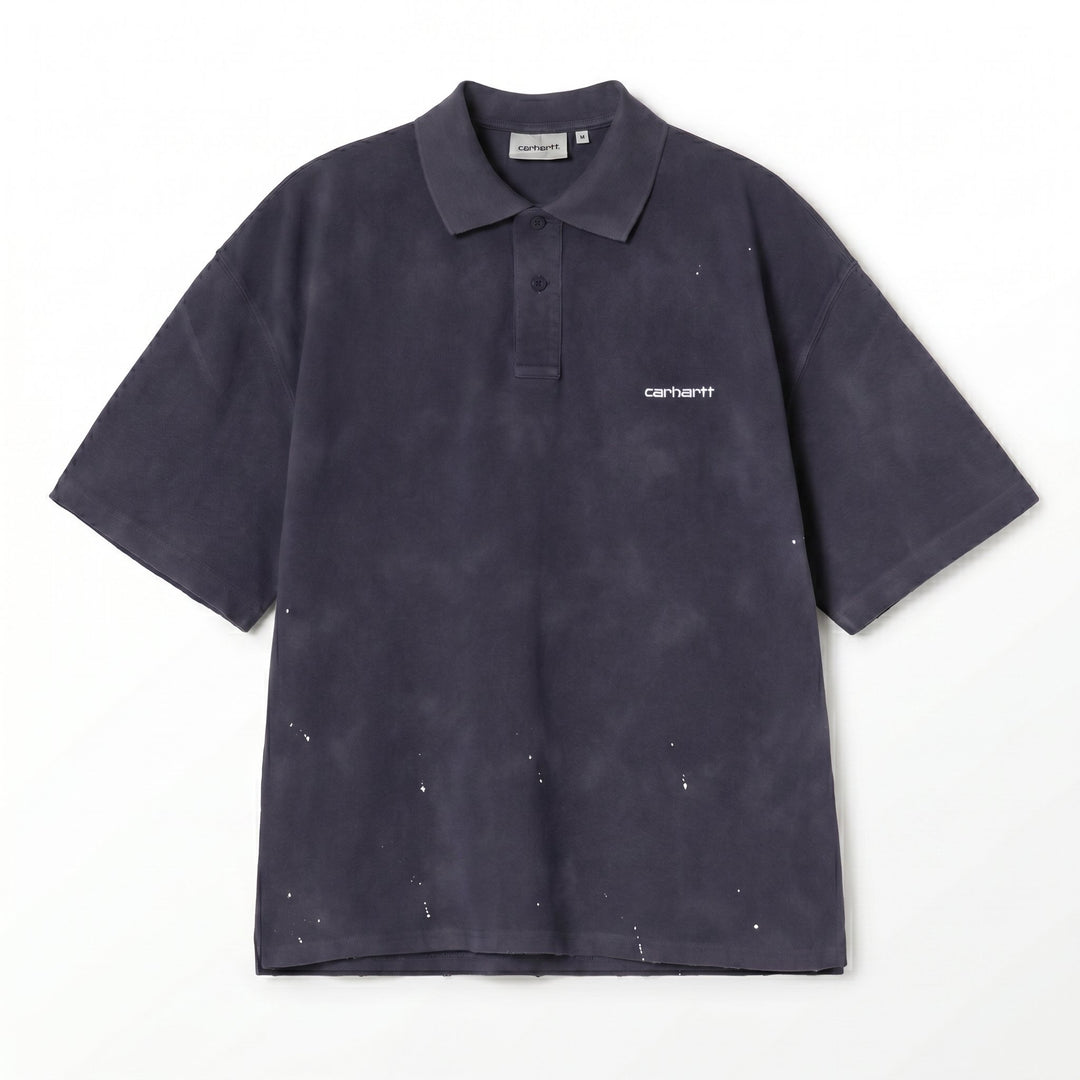 Carhartt Wip S/S PAINTER POLO DARK NAVY DESTROY WASH SPLATTER Blu - foto 1