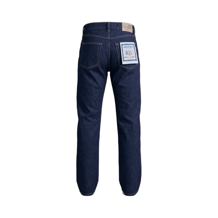 Ridgway Rinsed pantaloni cinque tasche in denim selvedge blu Chesapeake's, vista posteriore