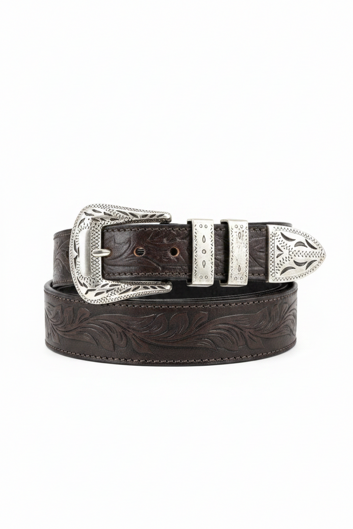 CINTURÓN DE PIEL AUTÉNTICA LABRADA WESTERN