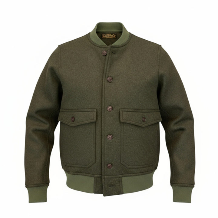 CHAQUETA BOMBER A1 DE LANA VERDE