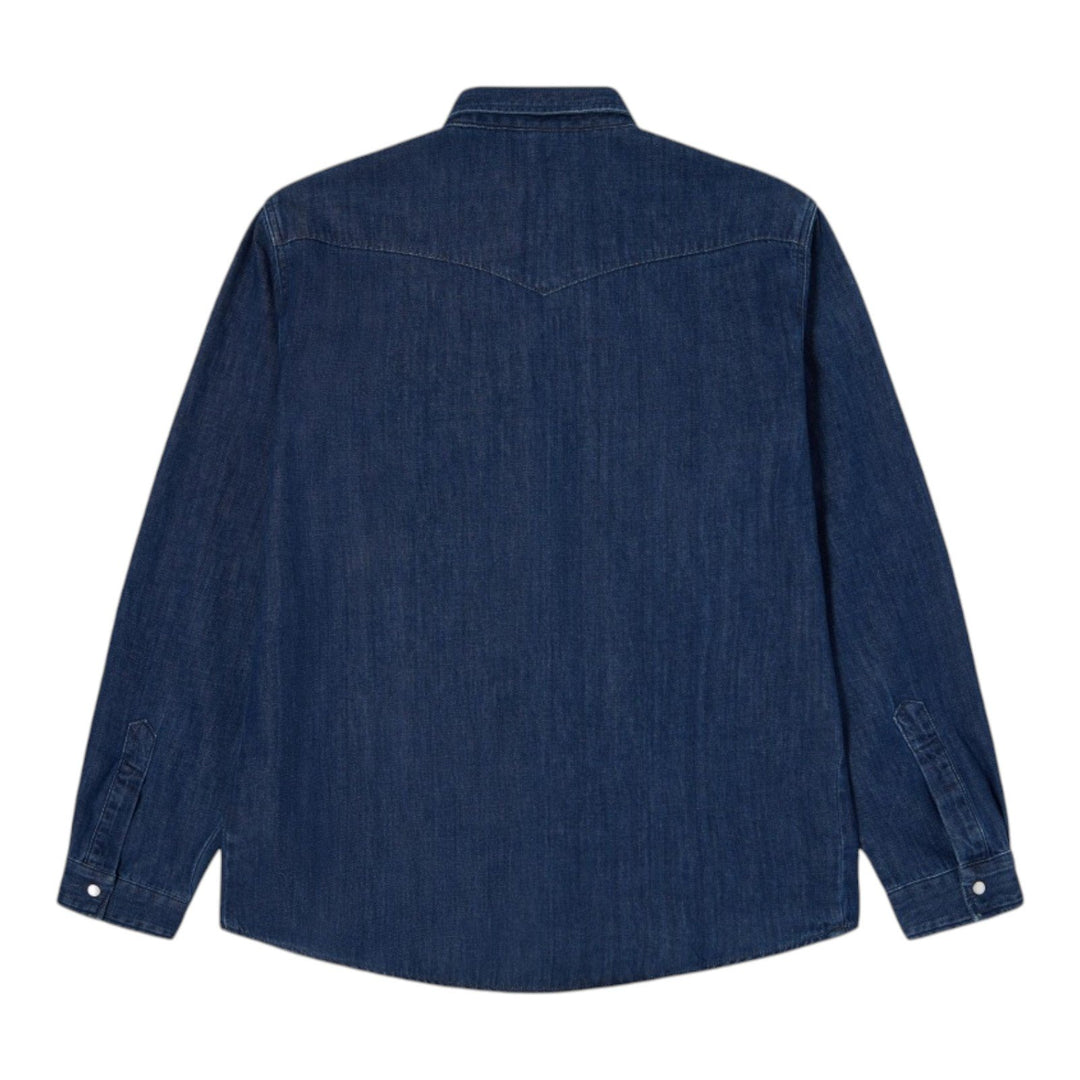 Edwin WESTERN SHIRT JAPAN DENIM BLUE DARK USED Blu - foto 3