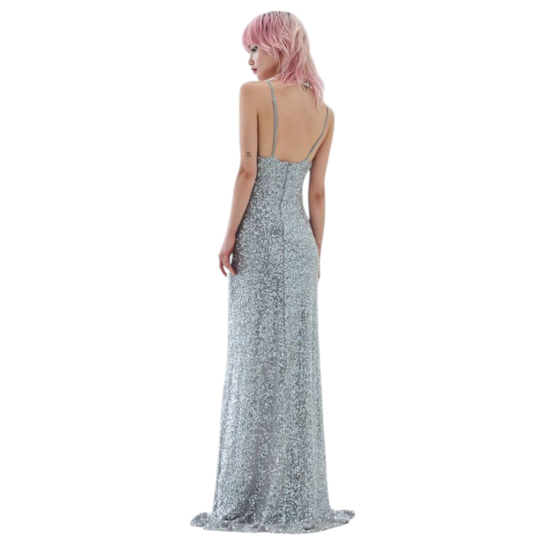 VESTIDO LARGO ROSA HIELO