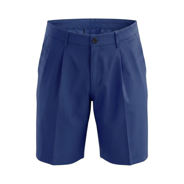 BERMUDA BOLSILLO AMERICANO UNA PINZA EN ALGODÓN AZUL