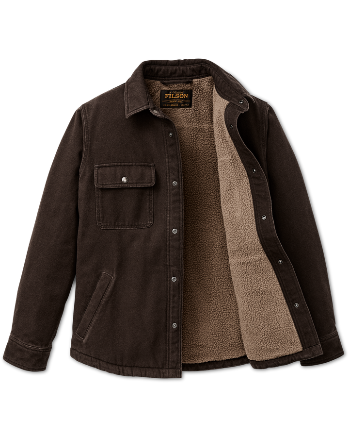 Filson Fleece-Lined Jac-Shirt Dark Brown Marrone - foto 2