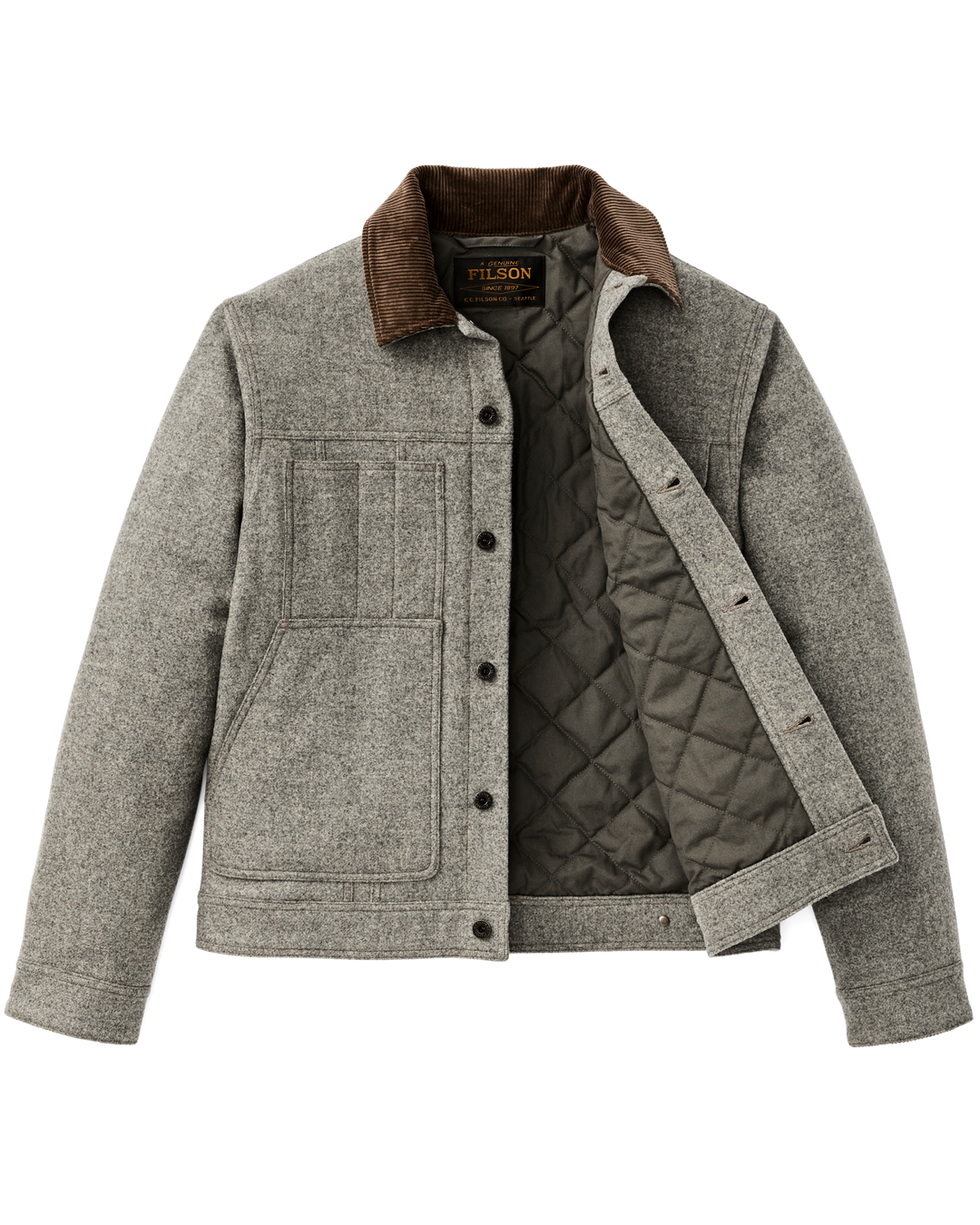 Filson Spokane Insulated Short Cruiser Jacket Vintage Heather Gray Grigio - foto 5