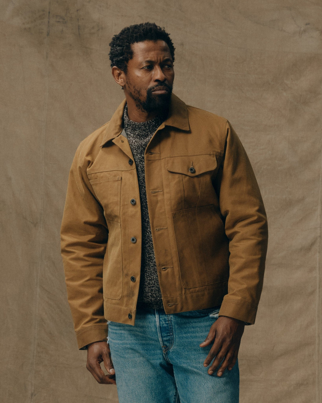 Filson Tin Cloth Short Lined Cruiser Jacket Dark Tan Marrone - foto 1