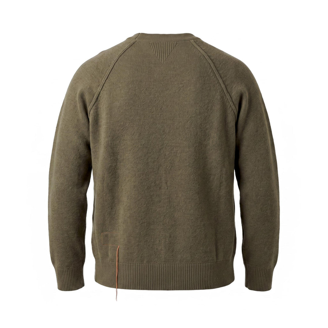 Fortela HARVARD MAGLIONE GIROCOLLO LANA MANICHE REGLAN ARMY GREEN Verde - foto 2