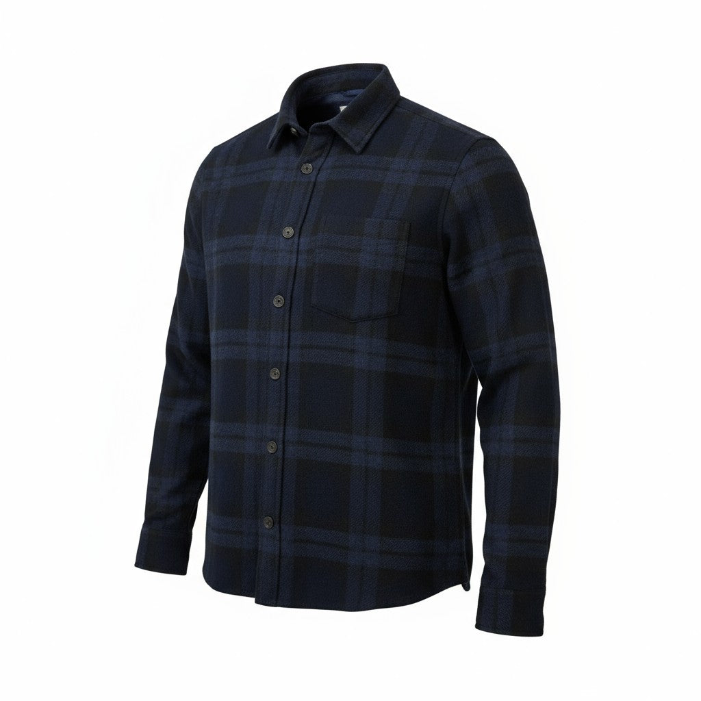 CAMISA DE HOMBRE AÑADILLADA AZUL