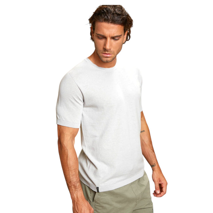 JERSEY DE CUELLO REDONDO M/M RASADA OFF WHIE