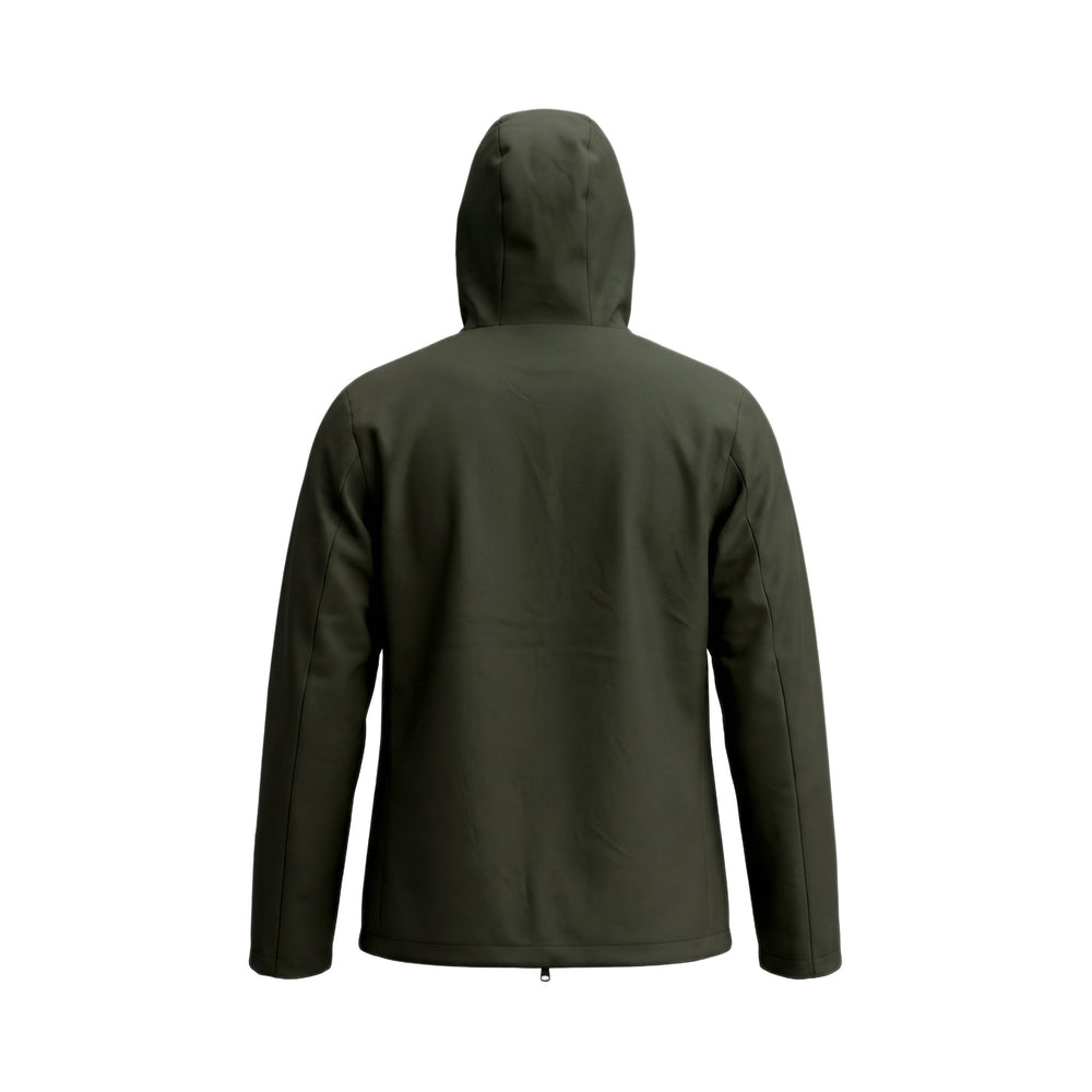 Parka Sfoderato Tech Bonded giacca impermeabile verde militare Heskimo, vista posteriore