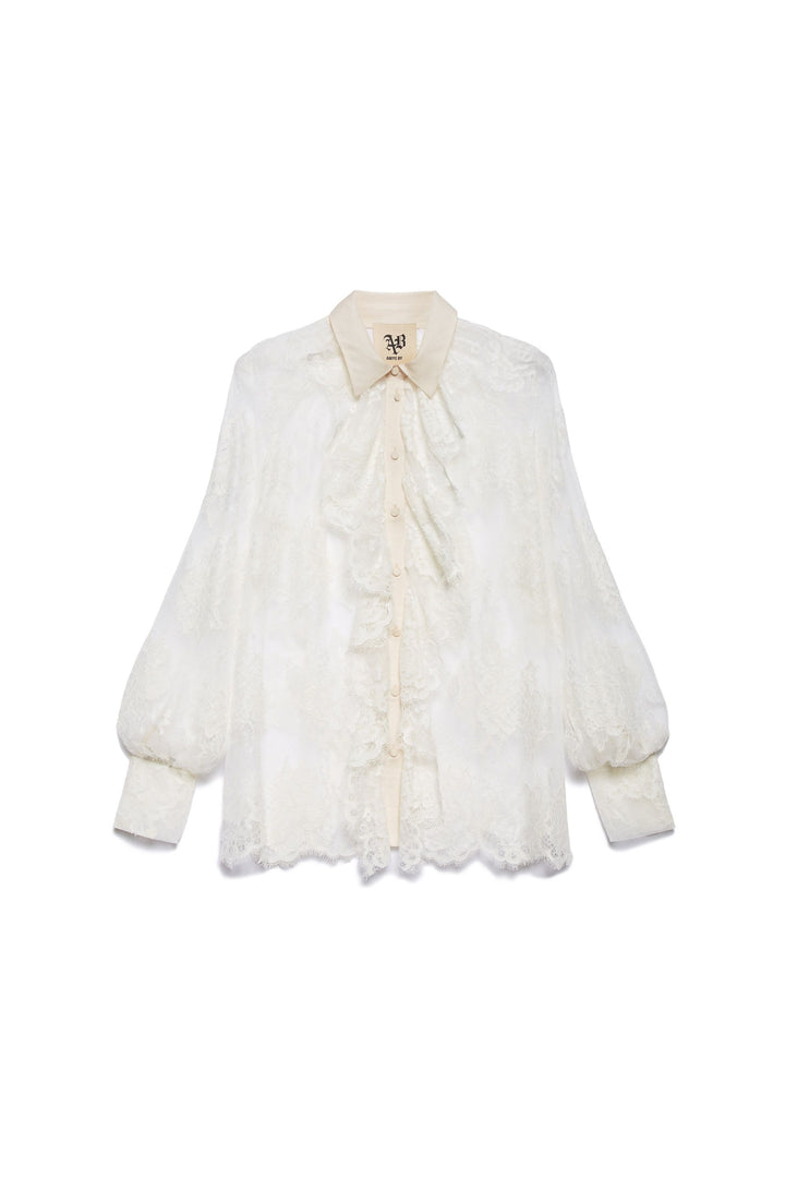 CAMISA DE ENCAJE BLANCO