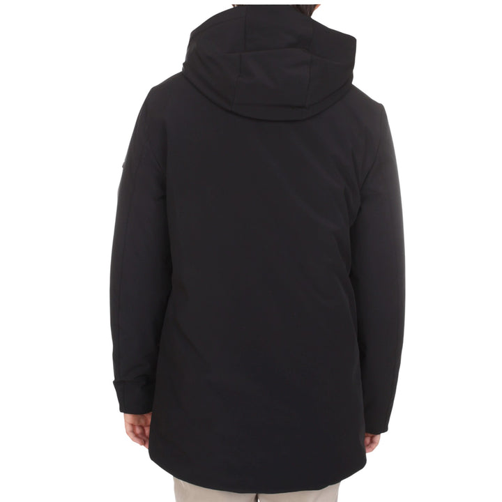 PARKA LARGA CON CAPUCHA ACOLCHADA NEGRA