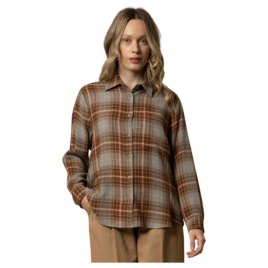 CAMISA ELYA TARTÁN GRIS-MARRÓN