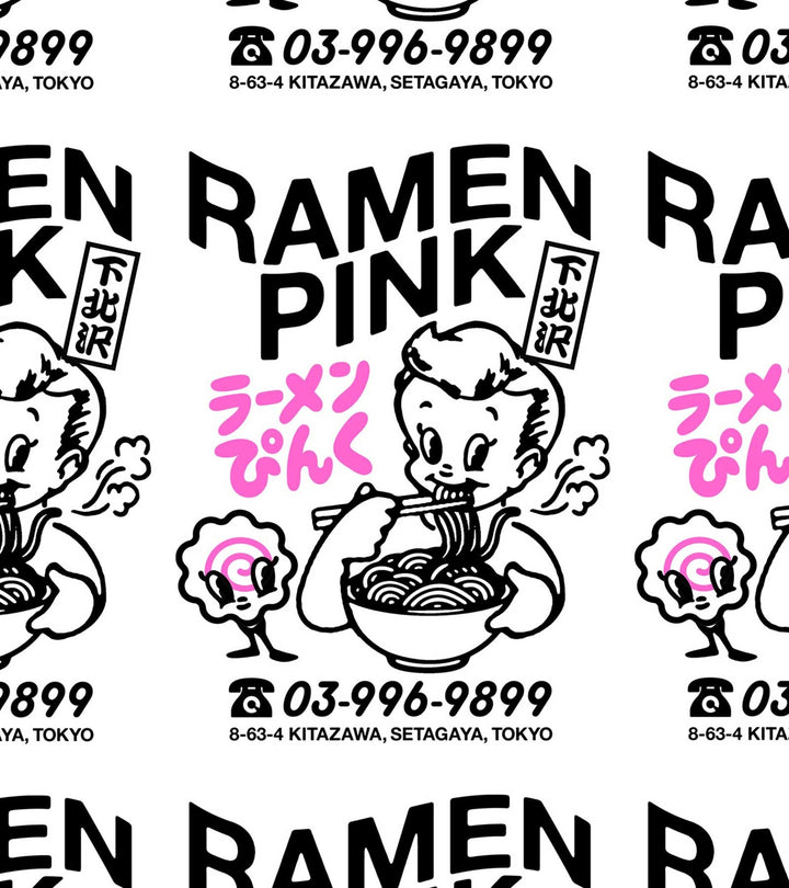 T-Shirt Ramen Pink Ts White