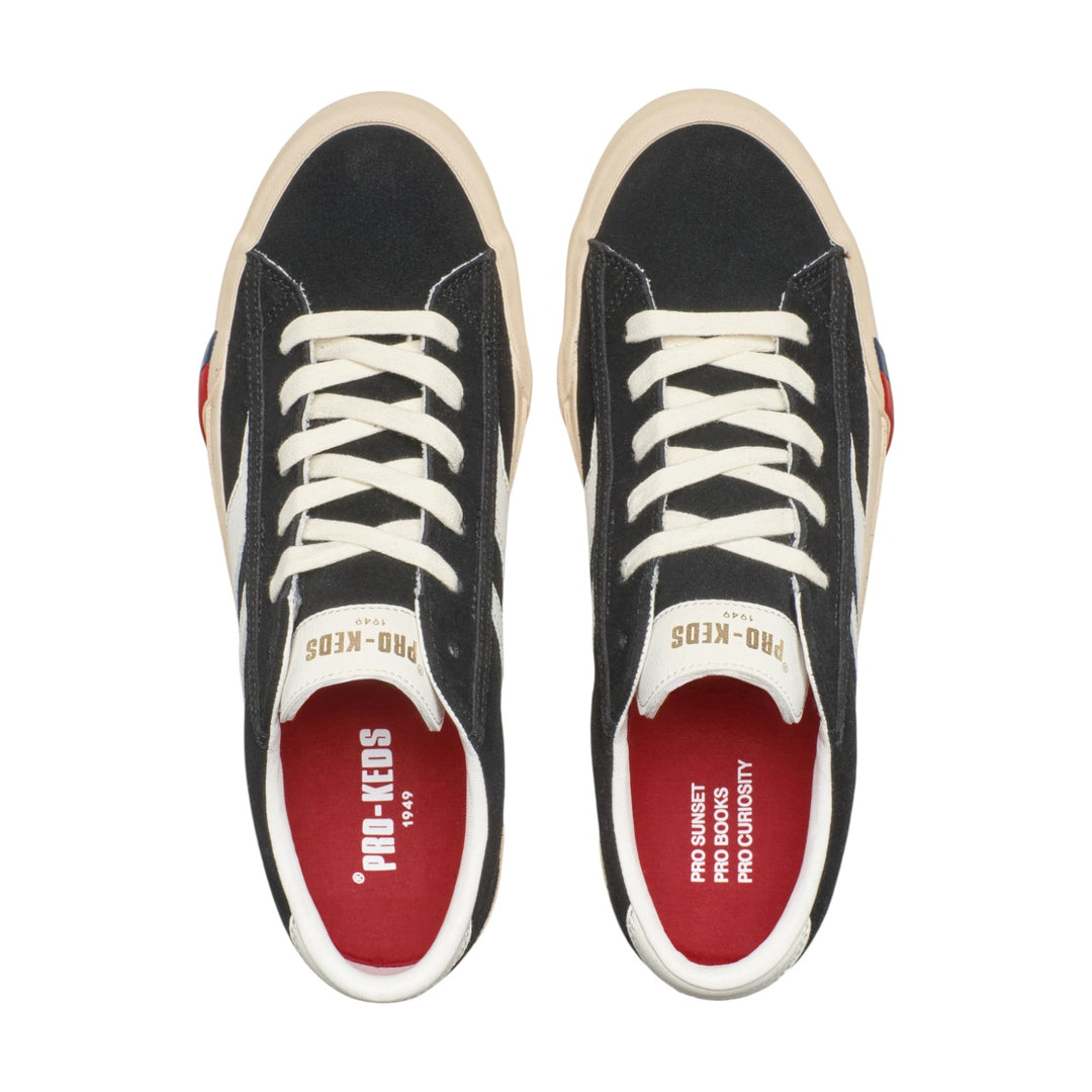 Royal Classic en piel de ante negro y blanco