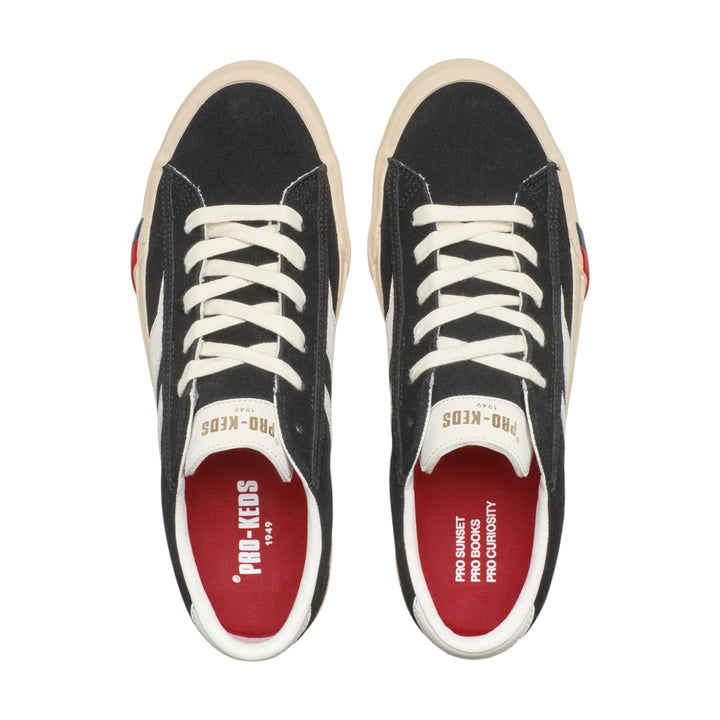 Royal Classic en piel de ante negro y blanco