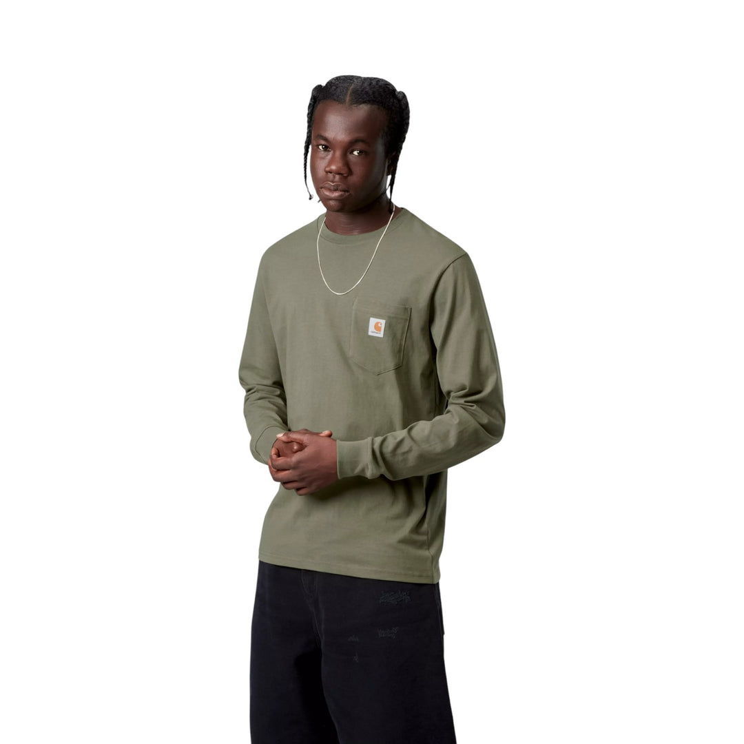 Camiseta L/S Pocket Leaf Verde