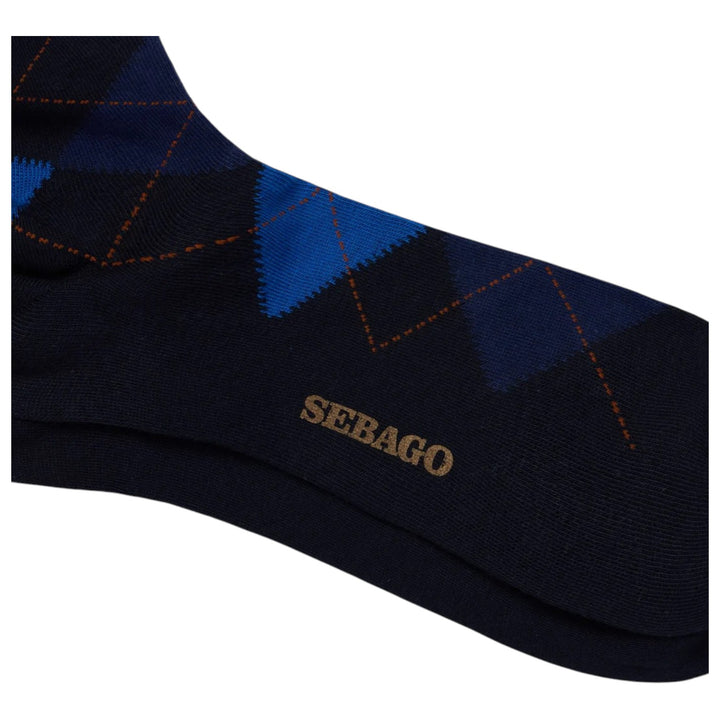 CALCETINES DE ALGODÓN CON ROMBO AZUL CELESTE