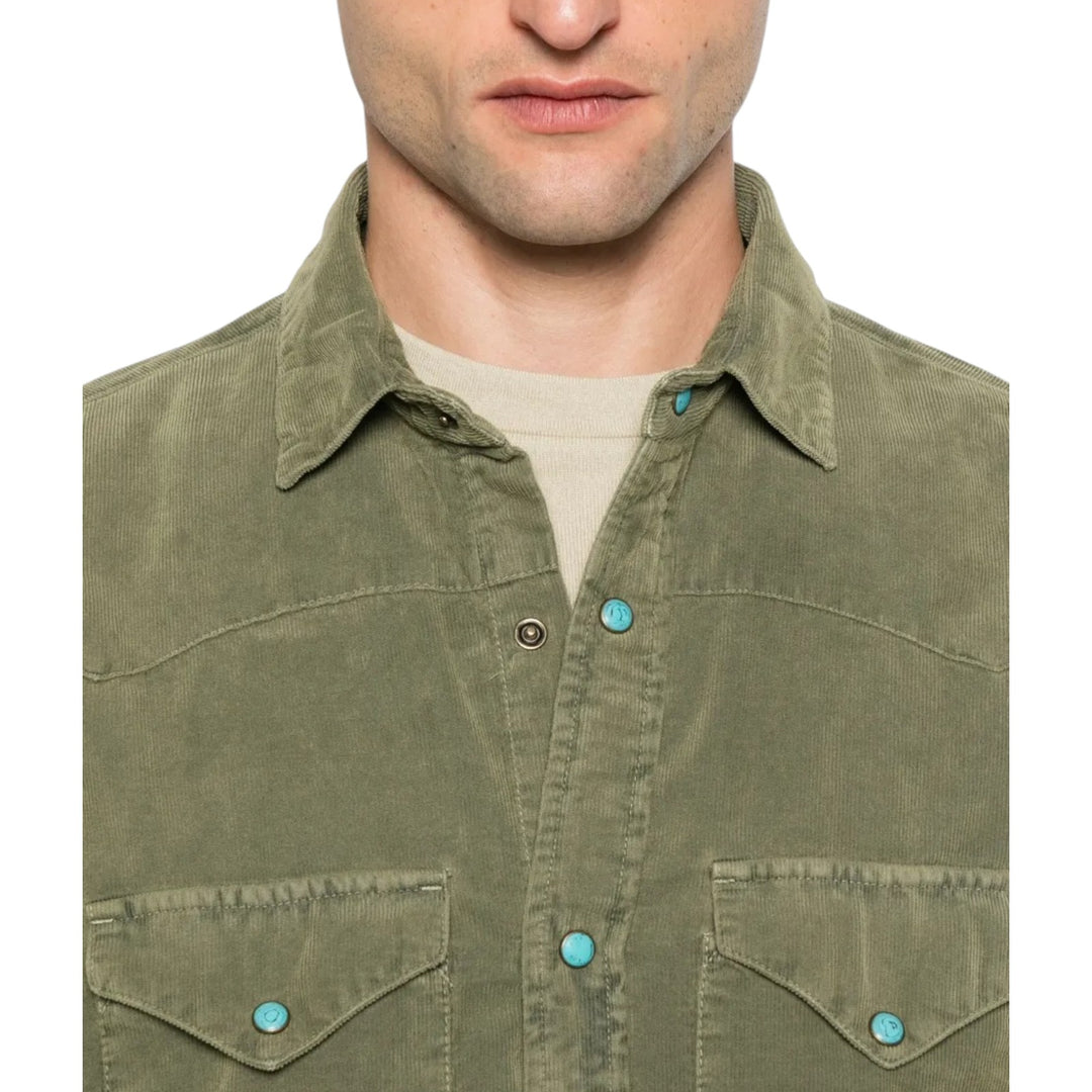 CAMISA DE TERCIOPELO WESTERN FLAGSTAFF VERDE