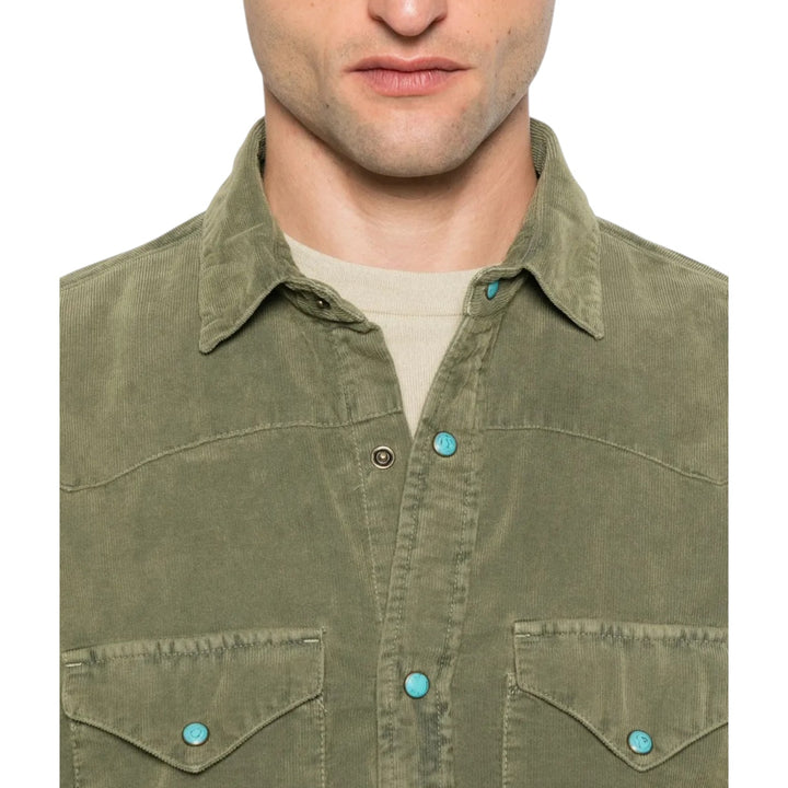 CAMISA DE TERCIOPELO WESTERN FLAGSTAFF VERDE
