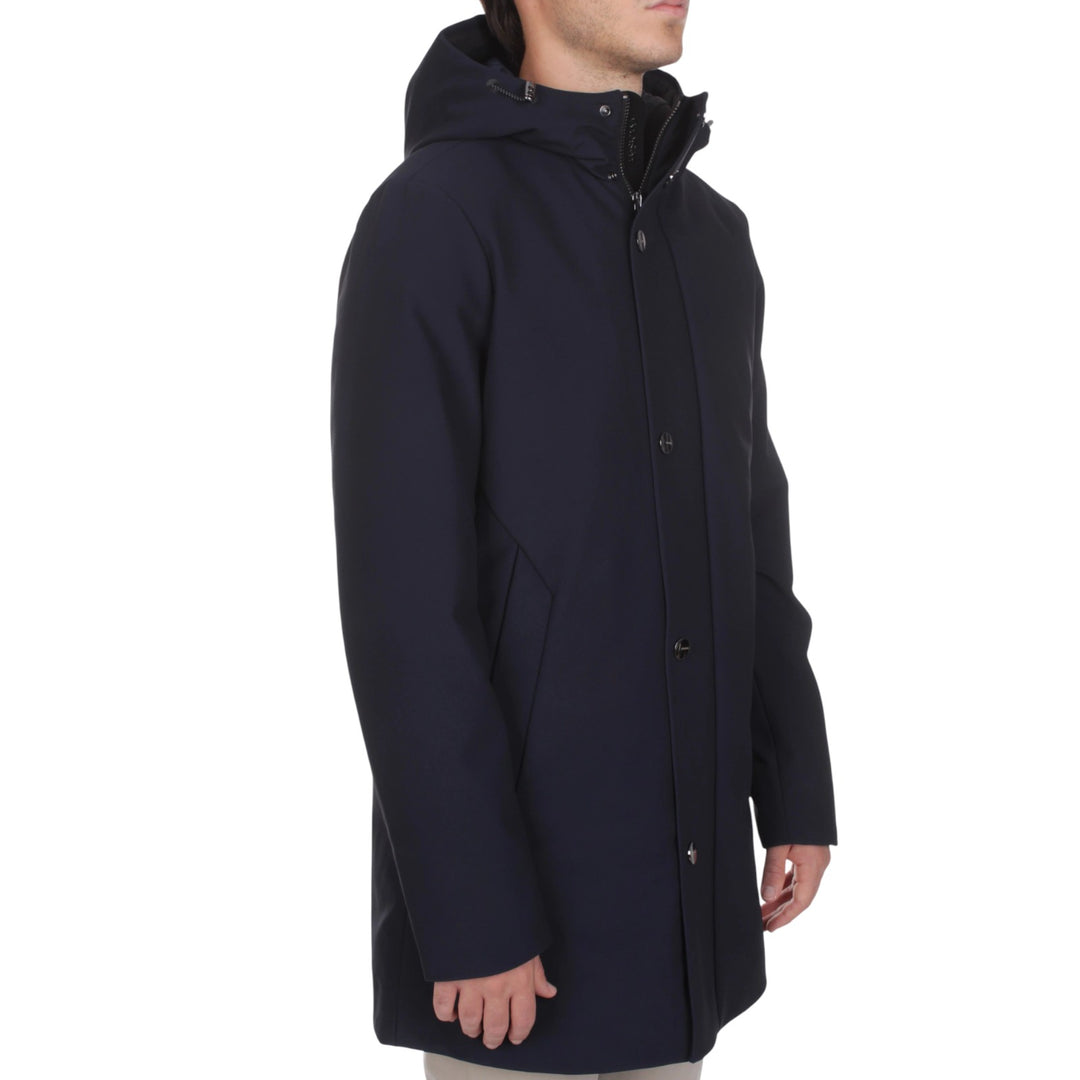 PARKA LARGA CON CAPUCHA ACOLCHADA AZUL
