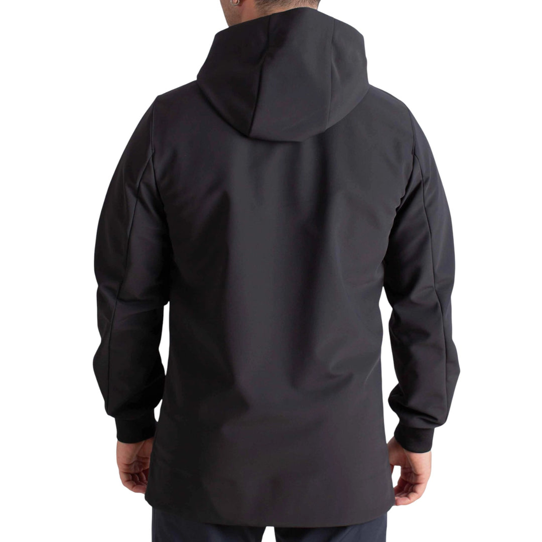 PARKA CON CAPUCHA TÉCNICA DE FELPA NEGRA