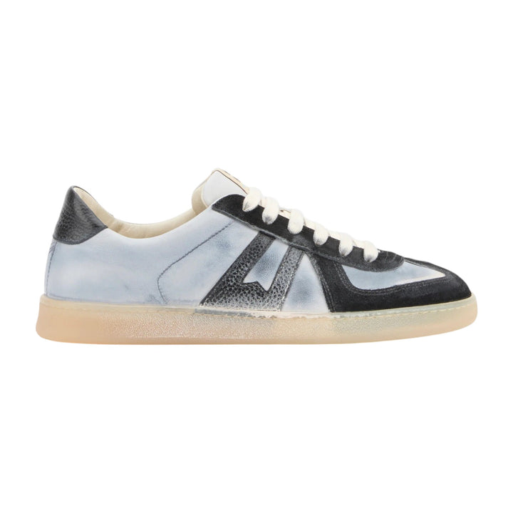 Sneakers en Piel Auténtica Negro-Gris