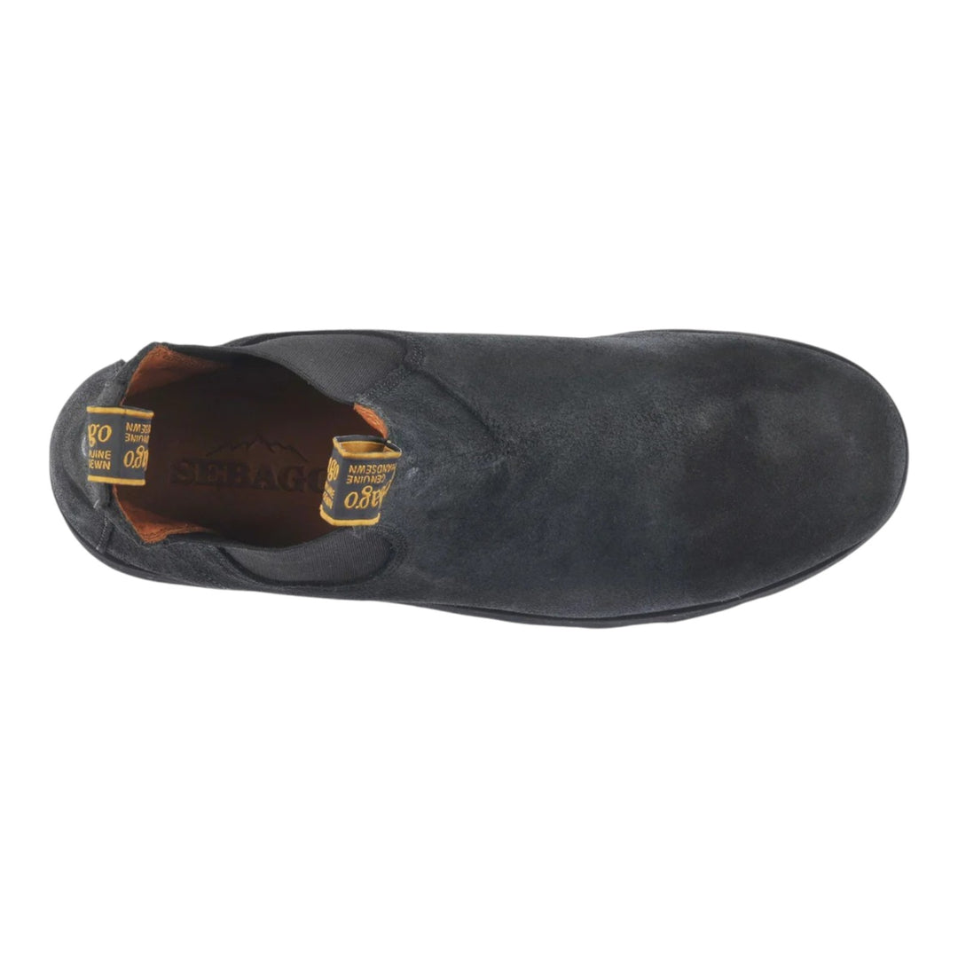 BOTINES SLIP ON DE PIEL DE ante NEGROS