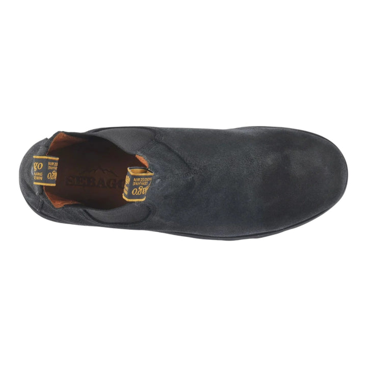 BOTINES SLIP ON DE PIEL DE ante NEGROS