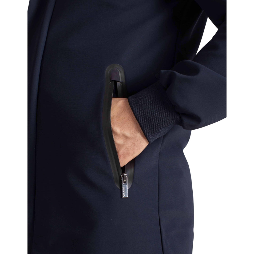 PARKA CON CAPUCHA TÉCNICA DE FELPA AZUL