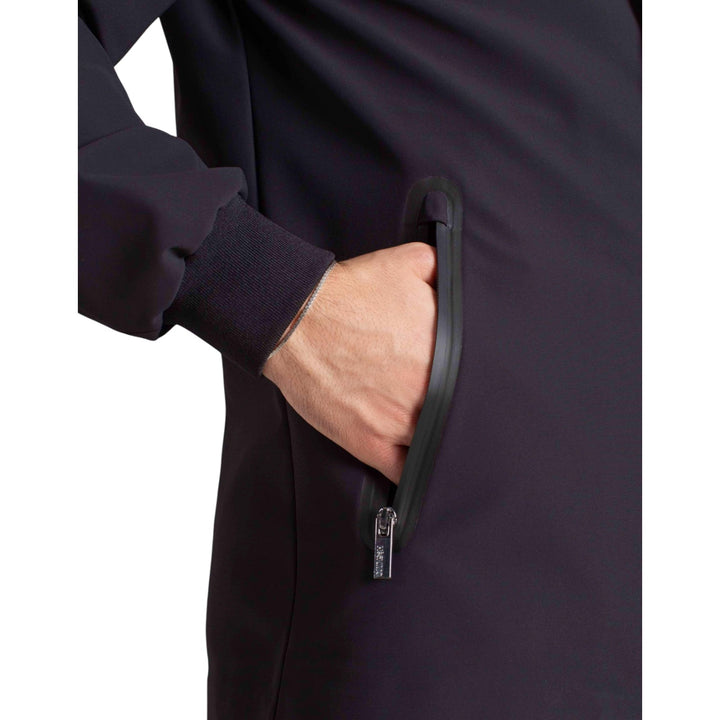 PARKA CON CAPUCHA TÉCNICA DE FELPA NEGRA