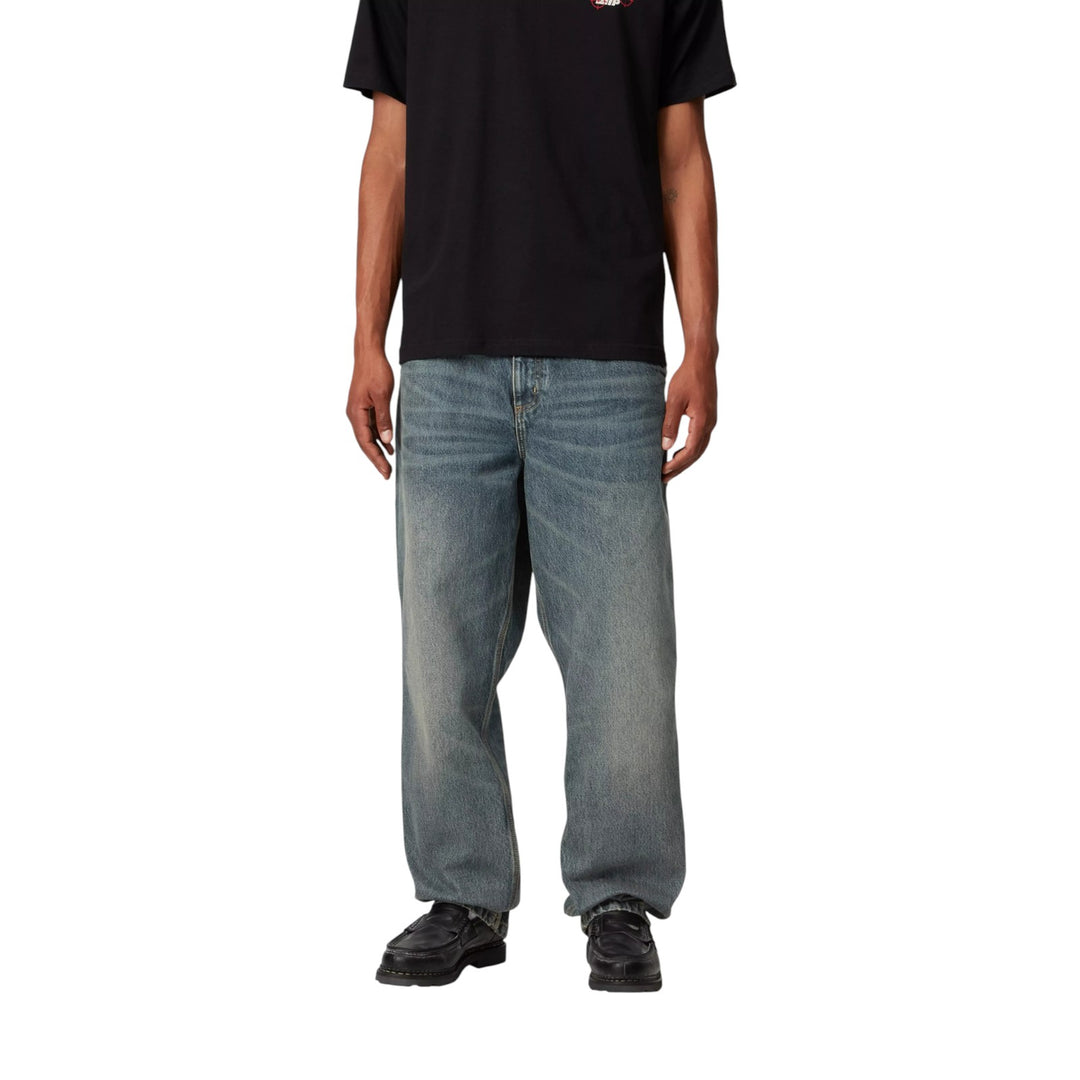 Pantalón Single Knee azul desgastado lavado