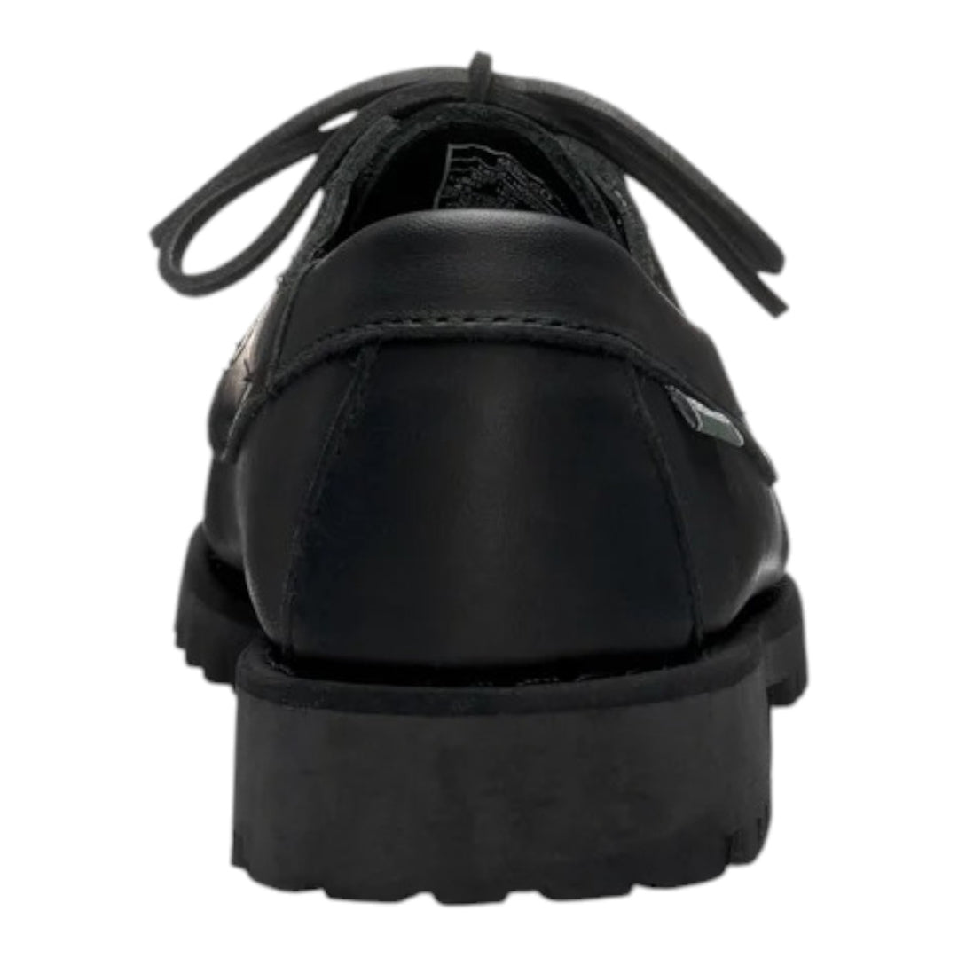 MOCASINES CON LACETES DE PIEL VERDADERA NEGRA