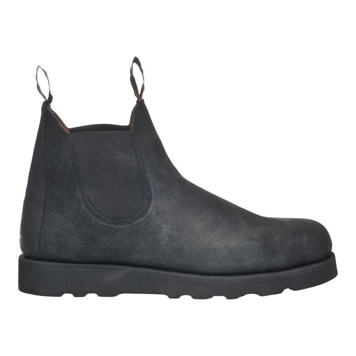 BOTINES SLIP ON DE PIEL DE ante NEGROS