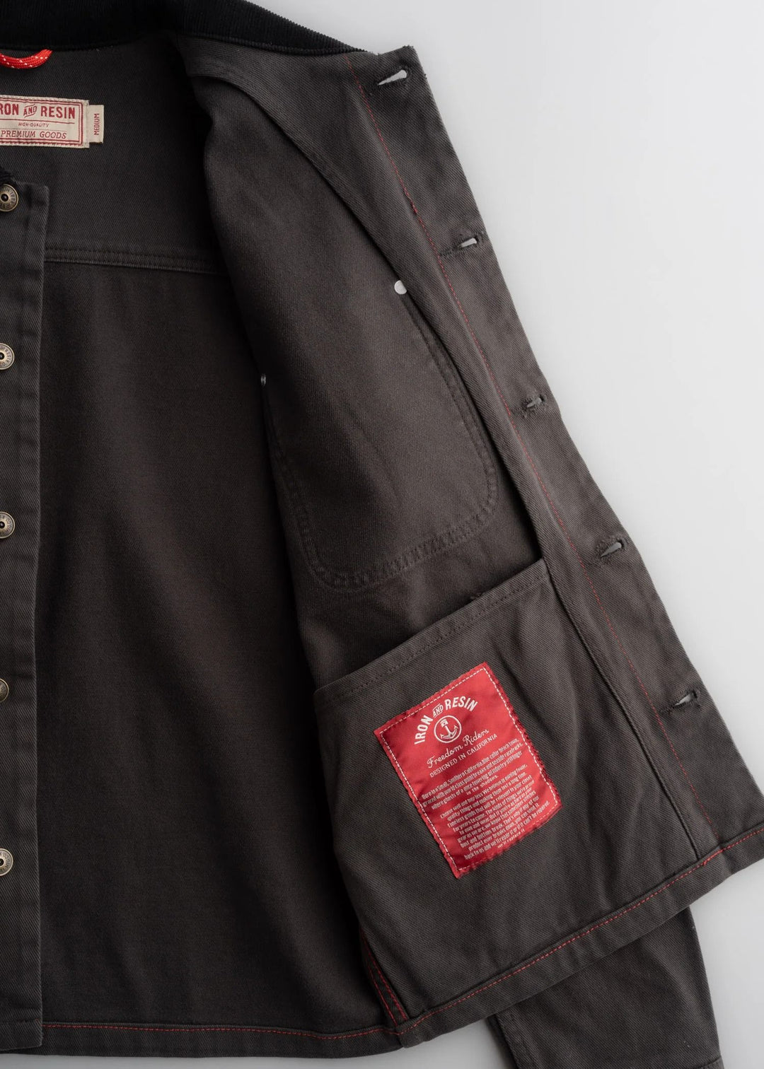 Iron and Resin BRONSON BULL  DRILL DENIM JACKET CHARCOAL Nero - foto 3