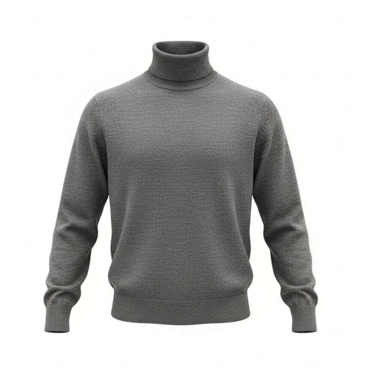 Jersey de cuello alto de lana gris