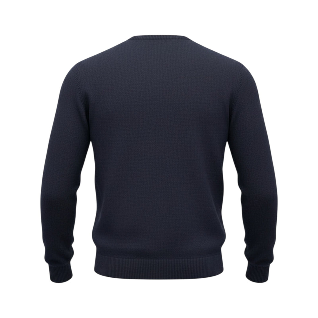 Cuello alto mixto de cachemira azul