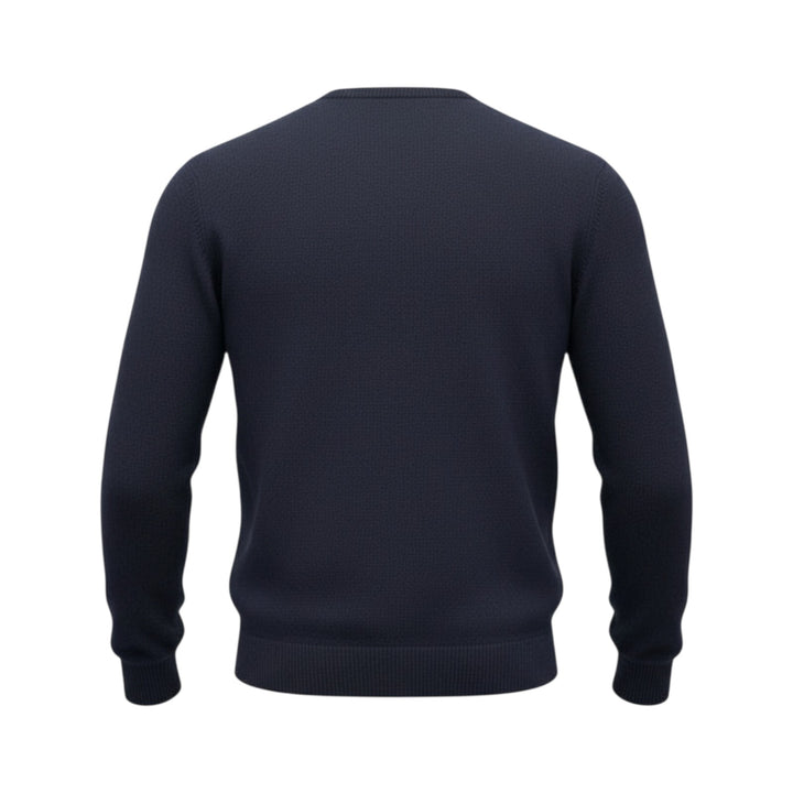 Cuello alto mixto de cachemira azul