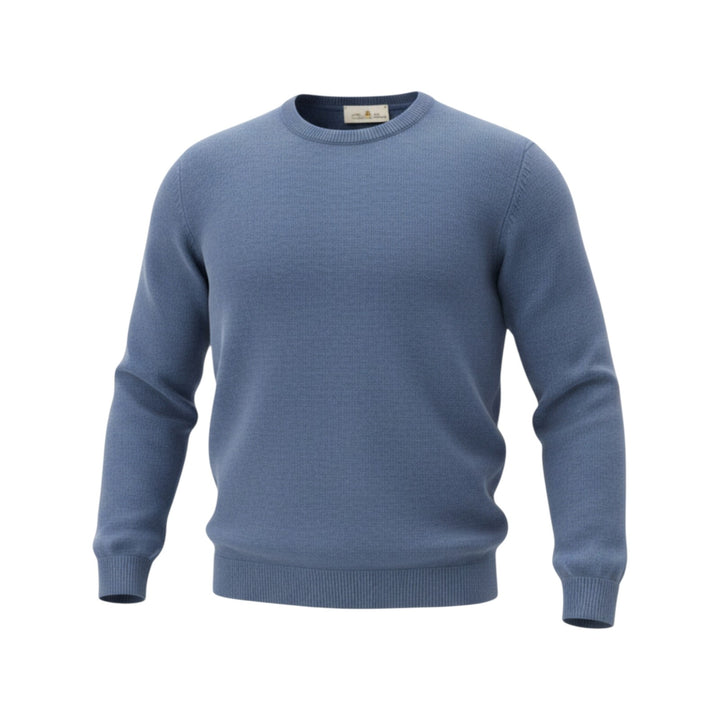 Cuello alto mixto de cachemira azul claro