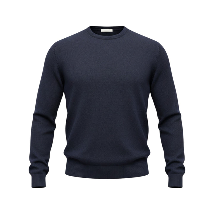 Cuello alto mixto de cachemira azul