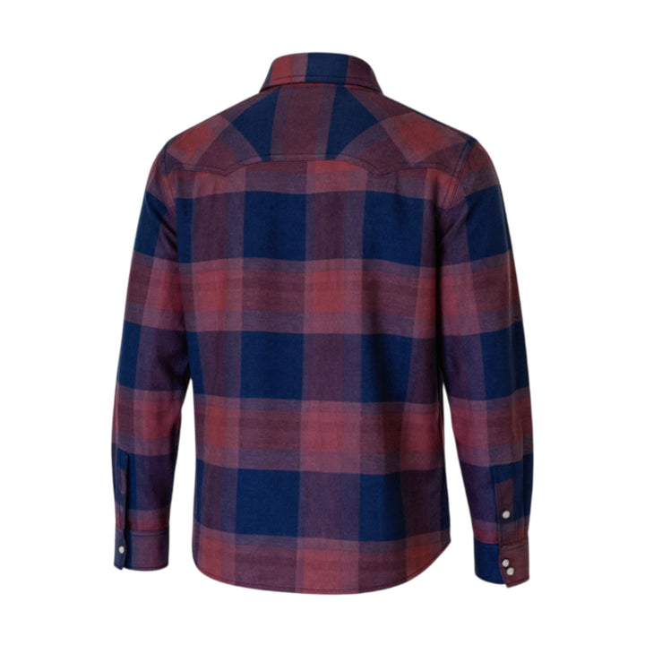 CAMISA WESTERN AZUL-BURDEOS