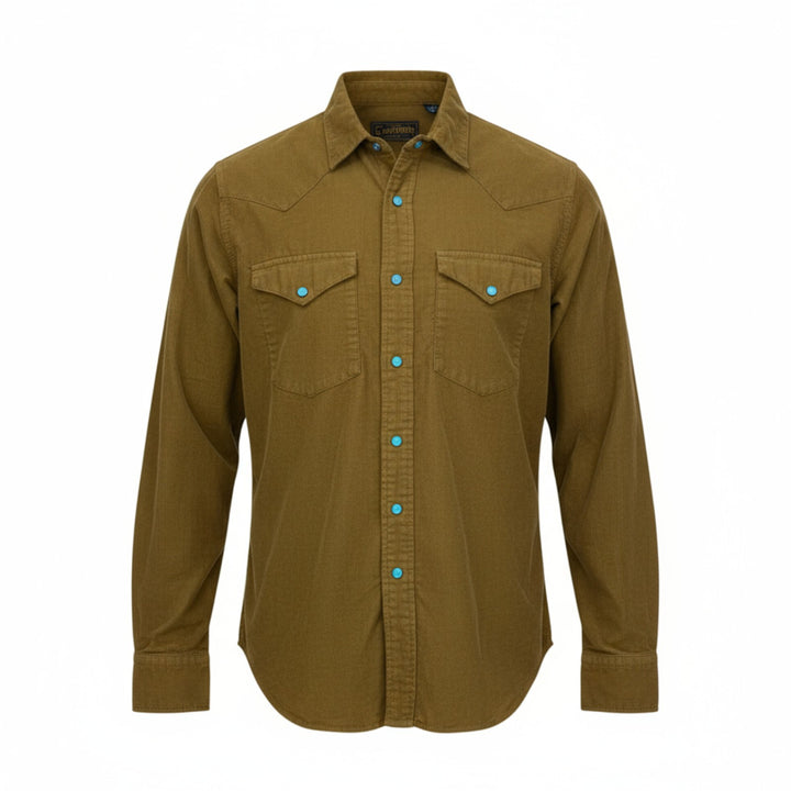 CAMISA DE TERCIOPELO WESTERN FLAGSTAFF COGNAC