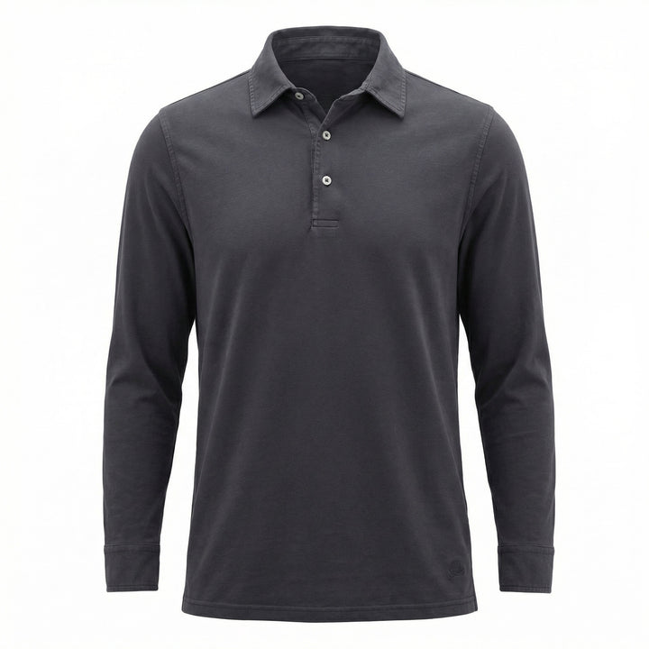 Polo Manga Larga York Jersey Navy