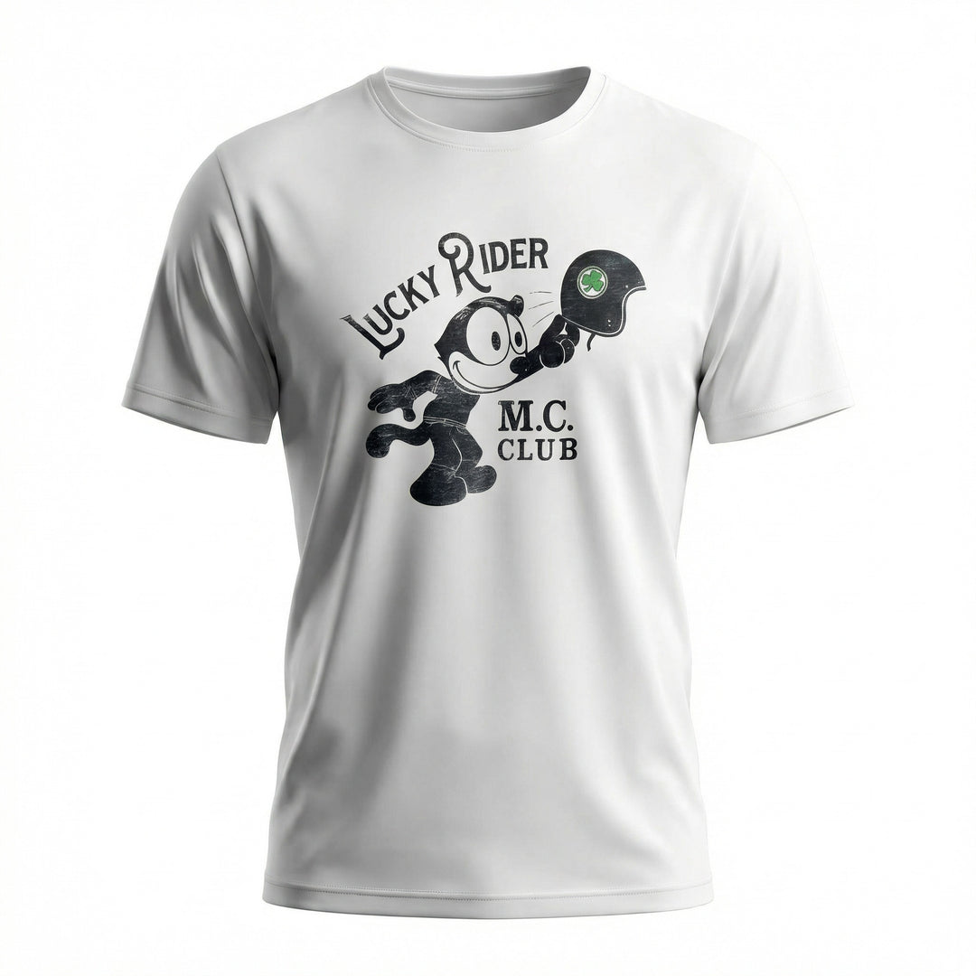Camiseta de manga corta con estampado Lucky Rider Blanco
