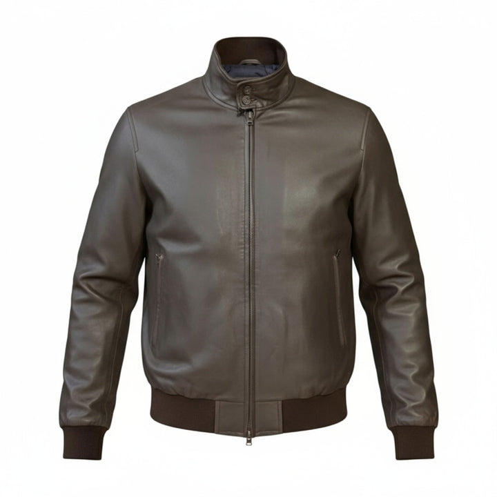 Mino Ronzoni Chaqueta Barracuta Testa di Moro Chaqueta de cuero MRF2513J20 Frente