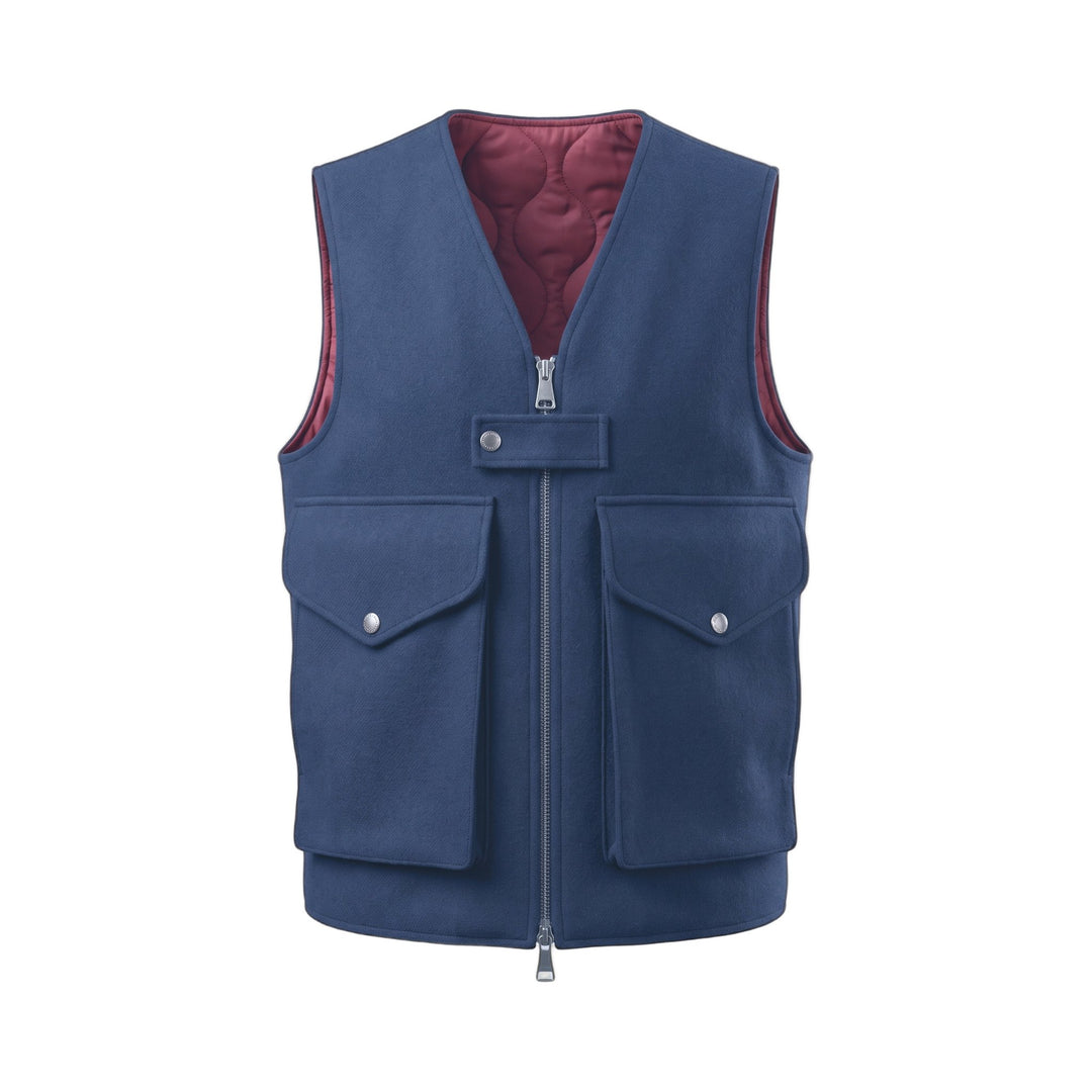 Overiwer GILET IN LANA NAVY Blu - foto 1