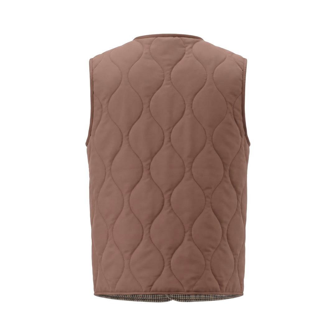 Overiwer GILET REVERSIBILE RIFFS MARRONE/PIED DE POULE Marrone - foto 3