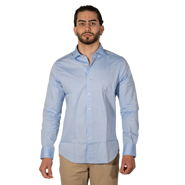 Camisa M/L Cuello Italia Oxford Celeste