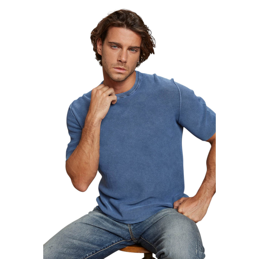 JERSEY DE CUELLO REDONDO M/M TINTO STONE PTO RISO SKY